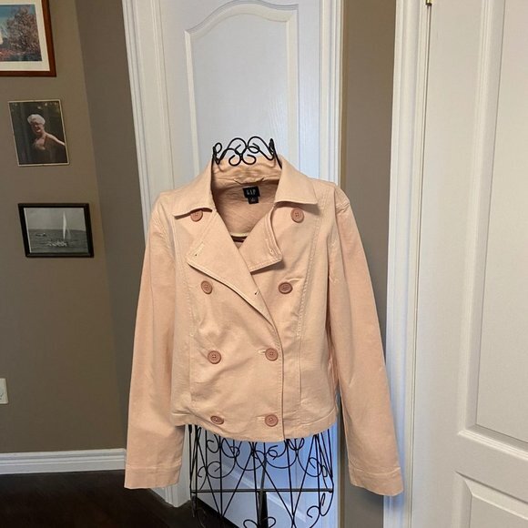 Pink GAP Jean Jacket. Double Breasted and Well Constructed. Size M GUC - Picture 2 of 15